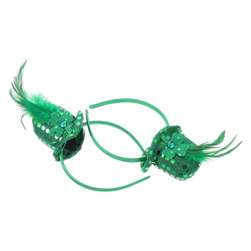 FRCOLOR 2St Pailletten-Zylinder-Stirnband grüne Haaraccessoires st. st patricks day decorations federhaarreif tragegurt Haarband festliche Kopfschmuck-Requisiten entzückende Huthaarbänder von FRCOLOR