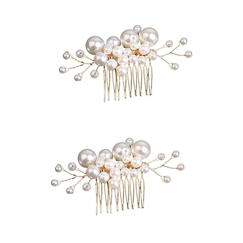FRCOLOR 2stücke Braut Haarkamm Mit Perlen Eleganter Seitenschmuck Für Hochzeiten Partys Und Besondere Anlässe Handgefertigte Langlebige Haaraccessoires Für Und Mädchen von FRCOLOR
