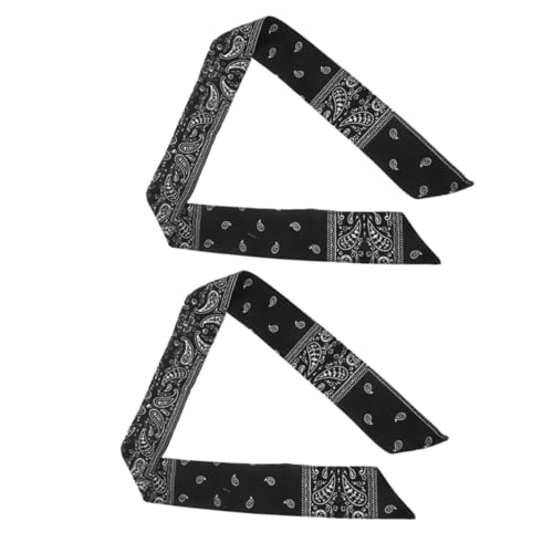 FRCOLOR 2St Schal Haarband kopftuch Schwarzes Kopfband Stirnband für kurzes Haar Pirat mit rotem Stirnband Piratenzubehör für erwachsene Männer rotes Piraten-Stirnband Stoff Black von FRCOLOR