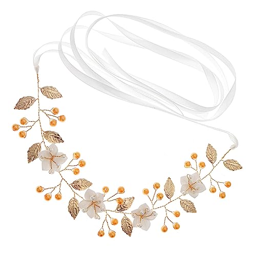 FRCOLOR 2st Stirnband Strass Hochzeit Stirnband Blumenstirnbänder Für Frauen Blumenkranz Blumenstirnbänder Für Damen Accessoires Für Hochzeitskleider Blatt Schmücken Perle Braut von FRCOLOR