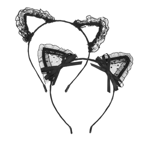 FRCOLOR Atemberaubendes Haarband Mit Katzenohren Leichtes Spitzenkopfstück Ideal Für Damenpartys Cosplay Und Veranstaltungen von FRCOLOR
