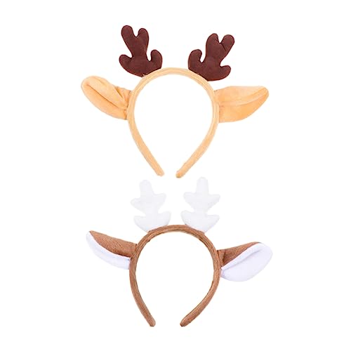 FRCOLOR 2stücke Weihnachts-haarreifen Mit Rentiergeweih-design Süße Kostümazugaben Für Mädchen Accessoires Für Festlichkeiten Und Fotoshootings von FRCOLOR