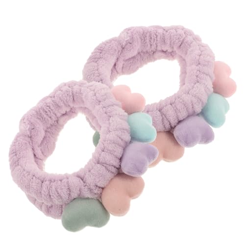 FRCOLOR 2stücke Herz Form Haargummis Elastische Stirnbänder Für Gesicht Waschen Dusch Scrunchies Handtücher von FRCOLOR