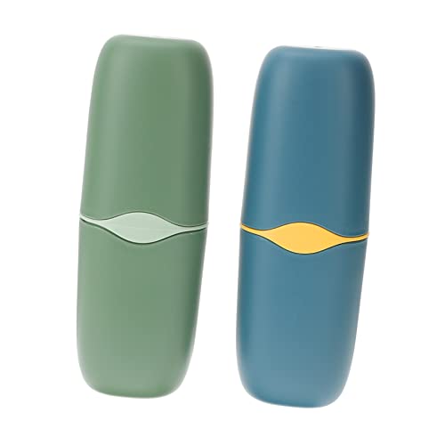 FRCOLOR 2St Wasch Becher Bürsten Becher Tragbarer Zahnpastahalter Reisezahnbürsten travel Toothbrush zahnputzbecher Halterung Zahnpastahalter für unterwegs Zahnpasta-Reisehalter Plastik von FRCOLOR
