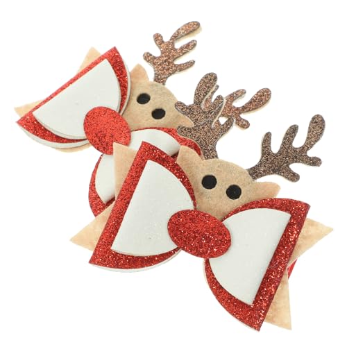 FRCOLOR 2stücke Weihnachten Haarspangen Mit Schleife Haarnadeln Für Mädchen Junge Mädchen Haarschmuck Haar Zubehör Party Accessoires Weihnachts Haaraccessoires von FRCOLOR