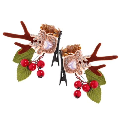 FRCOLOR Weihnachts-haarspangen für Mädchen Geweih-haarspangen Süße Haarnadel Haarspangen für Mädchen und Frauen von FRCOLOR