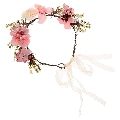 FRCOLOR 2st Blumenkopfschmuck Für Frauen Hochzeit Blumenhaarband Blumen Haarkranz Strand Stirnband Kranz Stirnband Damen Stirnbänder Hochzeit Haarkranz Ranke Hochzeitsfoto Fräulein Violett von FRCOLOR