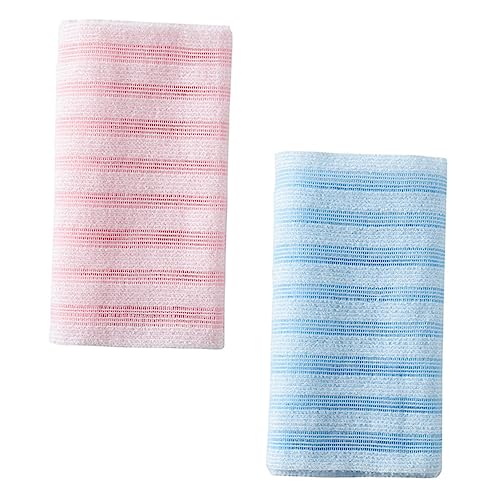 FRCOLOR 2St langes Rückentuch Badetuch exfoliating towel Dusch-Luffa-Schwamm saubere Körperlotion Handtuch Handtücher Duschtücher Badwäscher Streifen Schrubben Badekugel von FRCOLOR