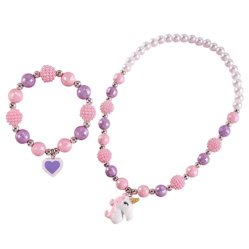 FRCOLOR 2stücke Cartoon Kinderarmband Halsketten Einzigartige Junge Mädchen Hals Schmuck Ornament Leicht Anzunehmen Robuste Struktur Verarbeitung Angenehme Haptik von FRCOLOR