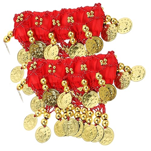 FRCOLOR 2Stücke Bauchtanz Knöchelarmband mit Münzen Fußschmuck für Bauchtanz Kostüm für Auftritte Hochzeiten Partys Cosplay von FRCOLOR