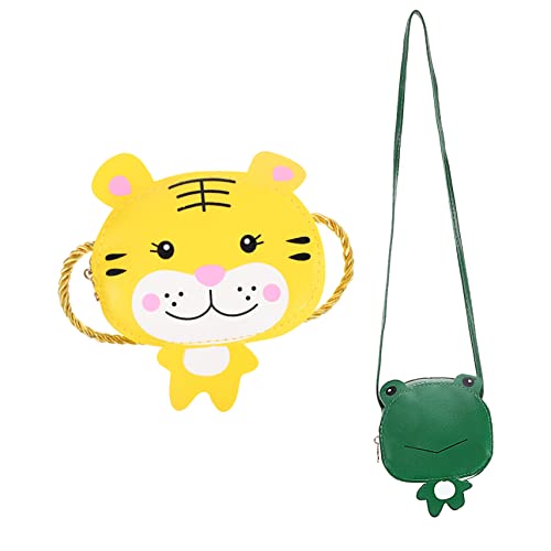 FRCOLOR 2Stücke Cartoon Umhängetaschen Frosch Tiger Geldbörsen Für Schultertaschen Für Kleinkinder Süße Handtaschen von FRCOLOR