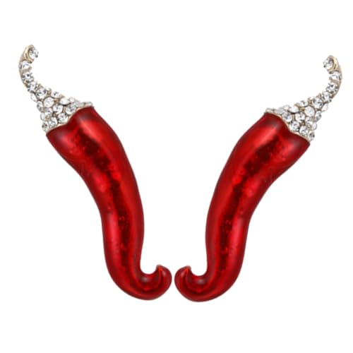 FRCOLOR 2 Stück Chili Brosche Anstecknadel Aus Metall Emaille Gemüse Pin Für Partys Festivals Büro Und Freizeit Rote Chili Pfeffer Brosche Für Erwachsene Und Kinder von FRCOLOR