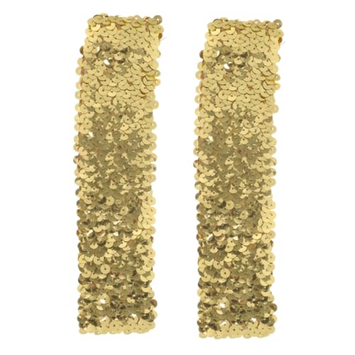 FRCOLOR 2stücke Damen Sport Stirnbänder Mit Pailletten Glitzernd Elastisch Für Laufen Yoga Fitness Rutschfest Modisches Haarband von FRCOLOR