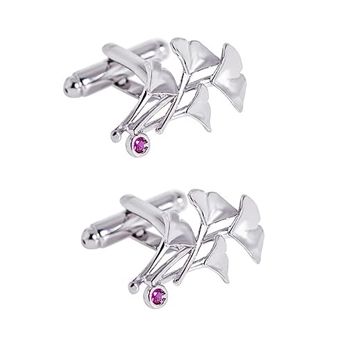 FRCOLOR 2Stücke Ginkgo Manschettenknöpfe Für Männer Dekorative Cufflinks Feiner Verarbeitung Für Hochzeiten Partys Besondere Anlässe Stilvolles von FRCOLOR