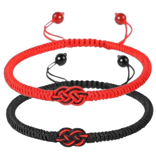 FRCOLOR 2Stücke Handgefertigte Armbänder Für Schwarze Knotenarmbänder Geflochtenem Material Personalisierte Freundschaftsarmbänder von FRCOLOR