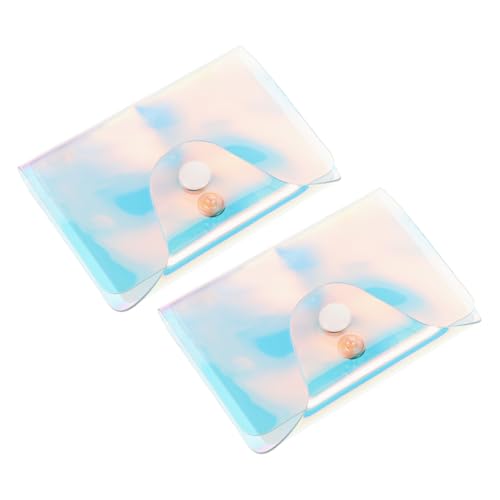 FRCOLOR 2stücke Holografisches Kartenetui Kartenhalter Für Damen Visitenkartenhalter Kreditkartenetui Kartenorganizer Aus Robustem PVC Leicht Tragbar von FRCOLOR
