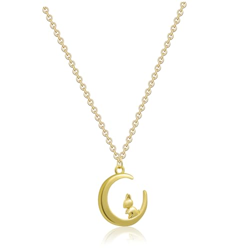 FRCOLOR 2stücke Kupfer Halskette Mit Kaninchen Und Mond Anhänger Für Damen Mädchen Schmuck Für Geburtstag Weihnachten von FRCOLOR
