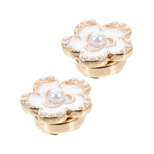 FRCOLOR 2stücke Blumen Manschettenknöpfe Mit Perlenabdeckung Vergoldet Für Damenhemden Accessoires Dekoration von FRCOLOR
