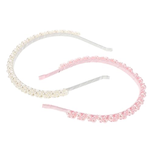 FRCOLOR 2stücke Perlen Haarreif Für Damen Stirnband Mit Kunstperlen Schickes Kopfbedeckung Für Alltag Und Hochzeit Bequemer Haarreif Für Gesichtswäsche von FRCOLOR