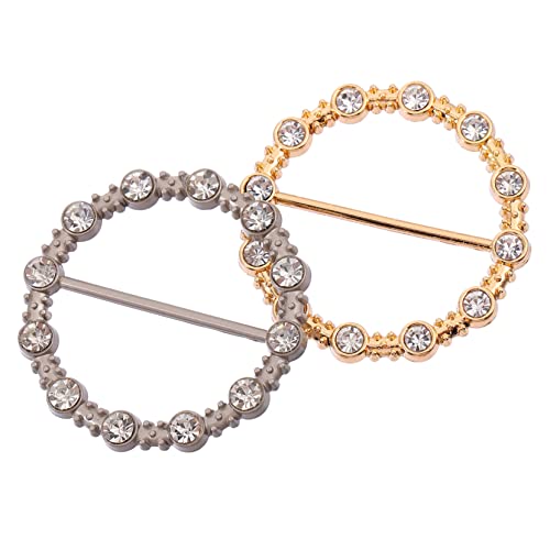 FRCOLOR 2stücke Runder Schalring Aus Metall Pfundschalschnallen Dekorative Schalschnallen Passend Shirts Seidenschals Und Andere Kleidungsstücke von FRCOLOR