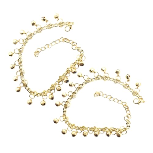 FRCOLOR 2Stücke Verstellbare Glocken Fußkettchen für Damen Sommer Fußkette mit Charmanten Klängen Fußschmuck für Strandpartys Elegantes Accessoire von FRCOLOR