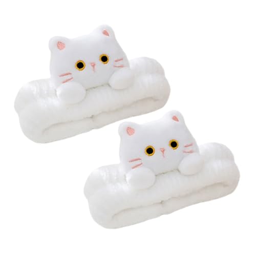 FRCOLOR 2stücke Pack Weiche Flanell Stirnbänder Für Frauen Im Süßen Katzen-stil Rutschfeste Innenseite Zum Waschen Gesichts Hautpflege Yoga Und Spa von FRCOLOR
