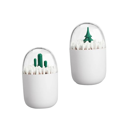 FRCOLOR 2stücke Multi-purpose Organizer Für Zahnstocher Und Wattepadbox Mit Weihnachtsbaum Und Kaktus- Praktische Aufbewahrungslösung Für Kosmetik Und Für Badezimmer Und Schreibtisch von FRCOLOR