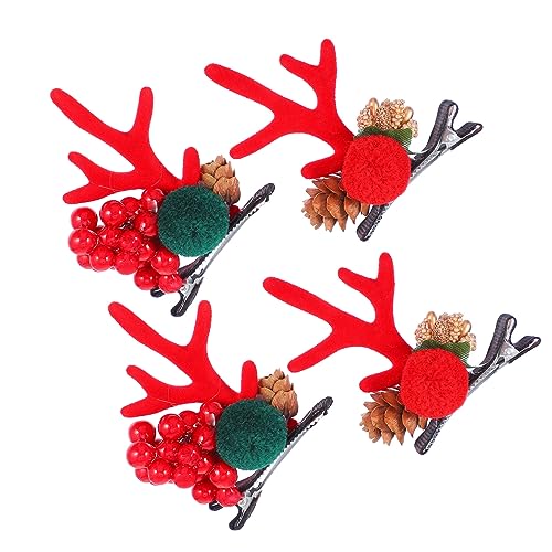 FRCOLOR 2paare Weihnachts- Geweih Haarspangen Kreative Haarclips Für Und Mädchen Perfektes Haarschmuck Für Weihnachten Und Festliche Anlässe Teiliges von FRCOLOR