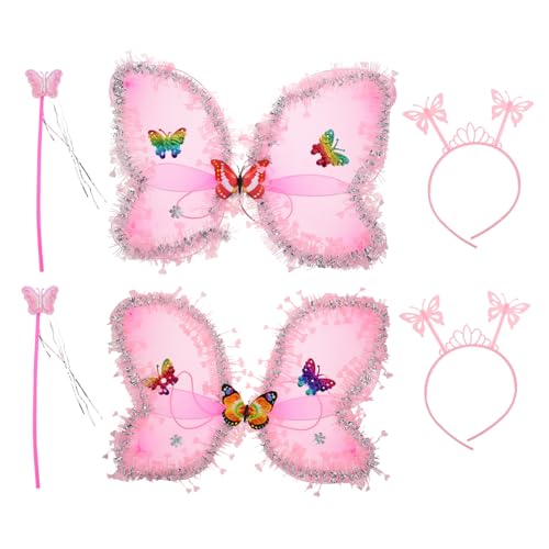 FRCOLOR 2sätze Elfenflügel Für Mädchen Mit Kopfschmuck Und Kostümset Flügelkostüm Und Mädchenkostümaccessoire Für Tanz Und Party von FRCOLOR