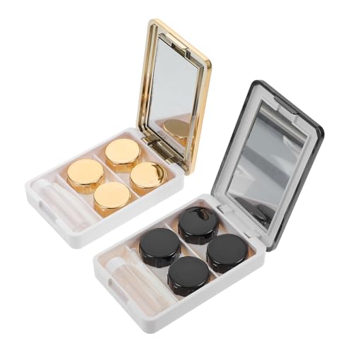 FRCOLOR 2sätze Kontaktlinsenbehälter Box Tragbar Auslaufsicher Für Reisen Linsenaufbewahrungsboxen Leichte Kosmetiklinsenbox Linsenbehälter Für Damen von FRCOLOR