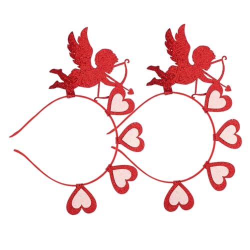 FRCOLOR 2st Amor Stirnband Stirnbänder Für Die Haarband in Herzform Sonnenbrillen-stirnband Für Frauen Amor-kostüm-requisite Glitzer-herz-haarband Feen Strinband Schal Foto Damen Filzstoff von FRCOLOR