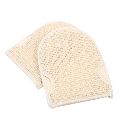 FRCOLOR 2st Badetuch Aus Baumwollleinen Spülbar Peeling-handschuhe Für Das Bad Nachfüllung Gesichtstücher Weiße Baumwollhandschuhe Peeling-duschhandschuhe Bettwäsche Aus Baumwolle von FRCOLOR