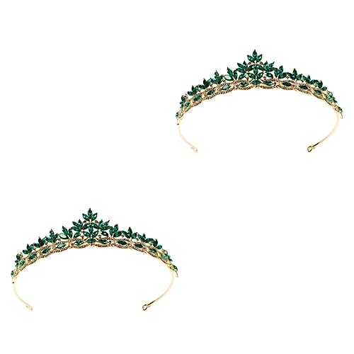 FRCOLOR Braut-Tiara 2 Stück Diamant-Blatt-Krone Braut-Kopfschmuck Für Hochzeit Braut-Stirnband Hochzeit Frauen Prinzessin Kronen Für Frauen Braut Haarschmuck Haarschmuck Für Bräute Miss von FRCOLOR