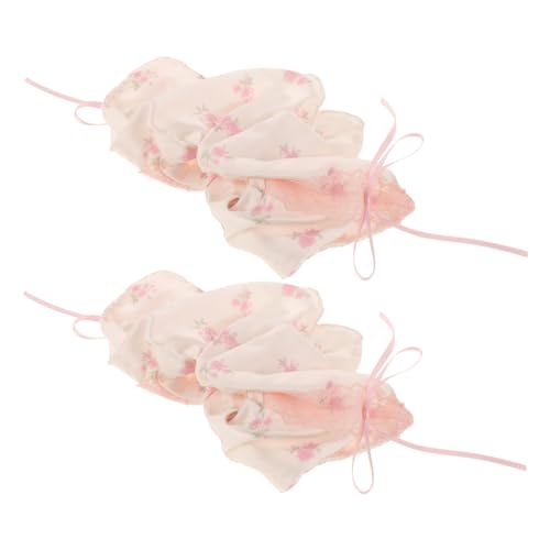 FRCOLOR 2st Haargummi Aus Spitze Dehnbare Haarbänder Rosa Haargummis Floraler Haargummi Süßer Haarhalter Haargummis Mit Blumenmuster Haarschmuck Für Frauen Haargummis Aus Seide Satin Tuch von FRCOLOR