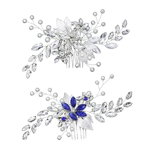 FRCOLOR 2st Hochzeitskopfschmuck Für Die Braut Perle Seitenkamm Strass Haar Cobm Accessoires Für Hochzeitskleider Haarschmuck Für Frauen Brautaccessoires Strasssteine Fräulein Diashow von FRCOLOR