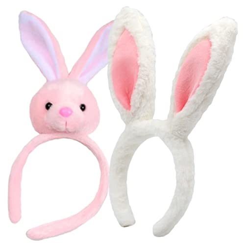 FRCOLOR 2 Stück Dickes Stirnband Mit Hasenohren Haarband Für Damen Und Mädchen Stirnband Mit Ohren Haarband Für Party Karneval Weihnachten Ostern von FRCOLOR