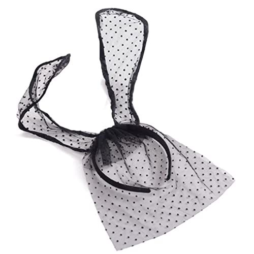 FRCOLOR 2er-pack Hasenohren-stirnband Aus Spitze Und Satin Für Halloween Poemtian-themen-accessoire Weiß/schwarz Zufälliger Stil von FRCOLOR