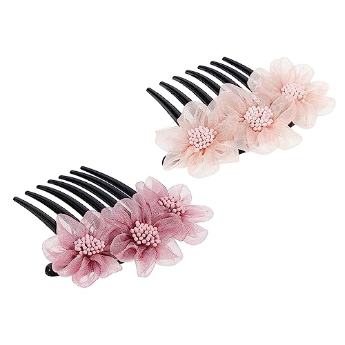 FRCOLOR 2st Kamm Exquisite Haaraccessoires Seitenkämme Für Blumenhaare Zähne Haarkämme Haarschmuck Florale Haaraccessoires Blumenkämme Braut Empfindlich Blumenkopfschmuck Juan Garn von FRCOLOR