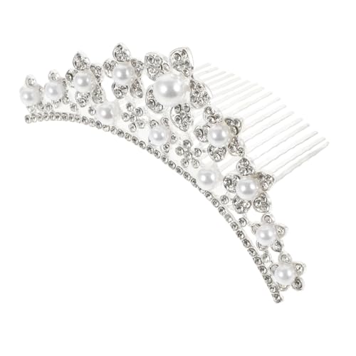 FRCOLOR 2st Krone Haarkamm Haargummis Für Kinder Haargummis Mit Perlen Hochzeits-tiara Hochzeit Haarspangen Strassschmuck Hochzeit Haarteil Kristall Haar Zubehör Braut Strasssteine von FRCOLOR