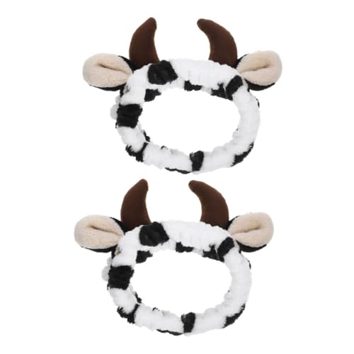 FRCOLOR 2stücke Pack Cartoon-kuh Stirnband Tuch Spa Haarband Hautpflege Stirnband Gesicht Waschen Make-up Für Nette Haar Zubehör von FRCOLOR