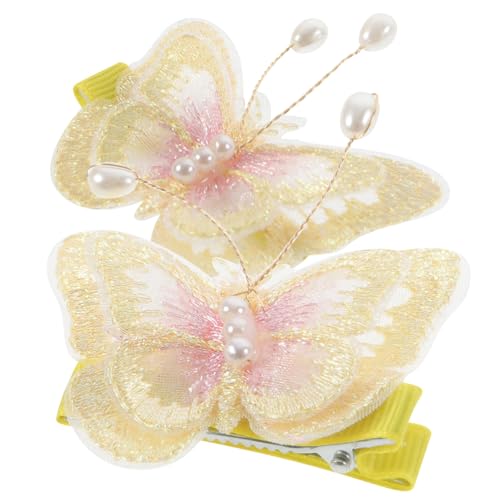 FRCOLOR 2 Stücke Schmetterling Haar Clip für Mädchen Leichte Haarnadeln Doppel Schicht 3D Design für Partys und Hochzeiten Haarschmuck für Dünnes Haar von FRCOLOR