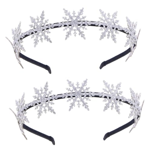 FRCOLOR 2st Neuheit Weihnachtsstirnband Weihnachtsglitzer Haarband Festliche Stirnbänder Für Damen Schnee Winter Weihnachten Stirnbänder Weihnachtsbedarf Pailletten Mädchen Haarnadel von FRCOLOR