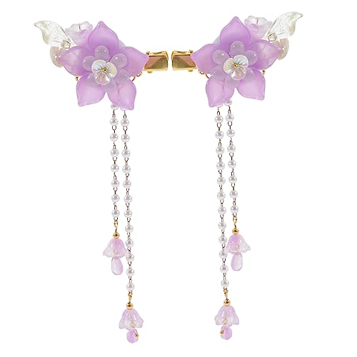 FRCOLOR 2stücke Haarclips Mit Quaste Und Perle Blumen-haarnadel Für Mädchen Barrettes Für Hochzeit Und Party von FRCOLOR