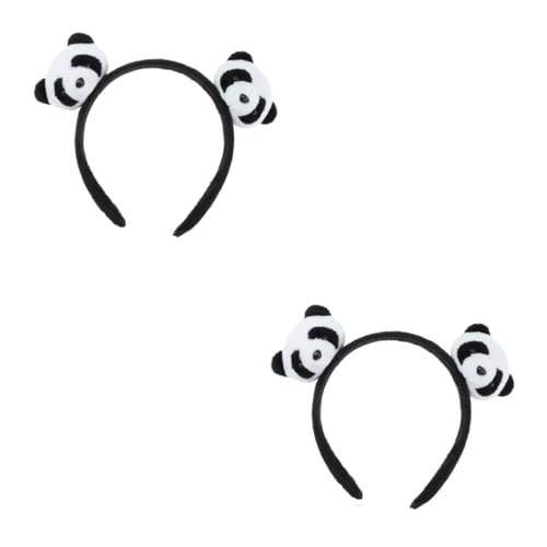 FRCOLOR 2st Panda-haarnadel Elastisches Make-up-haarband Bommel Haarband Haarbänder Für Damenhaar Haarspangen Für Damen Dehnbare Haargummis Make-up-stirnband Frauen Panda Stirnband Flanell von FRCOLOR