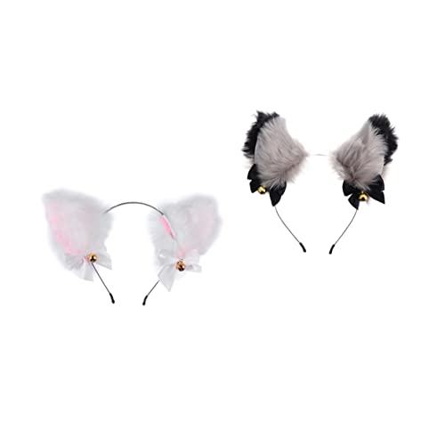 FRCOLOR 2st Stirnband Plüsch-ohrhaarspange Kätzchen Haarreifen Haarband Ohr Stirnbänder Für Mädchen Ohr Haarband Hundeohren Stirnbänder Ohrringe Requisiten Weihnachten Stoff Kleine von FRCOLOR