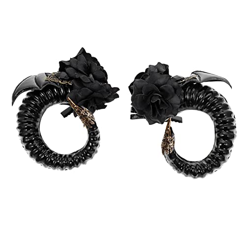 FRCOLOR 2pcs Gothic Schwarze Blume Headwear Mädchen Haar Zubehör Design Für Festival Party Cosplay von FRCOLOR