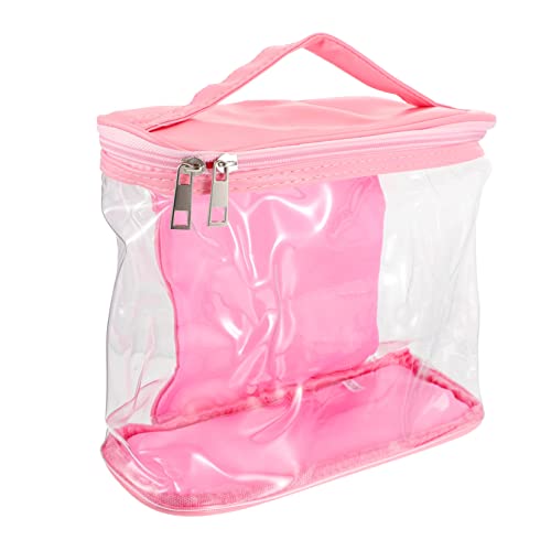 FRCOLOR 2st Transparente Kosmetiktasche Kulturbeutel Klarer Kosmetikkoffer Reise-Organizer-Taschen Gepäckorganisator Griff Für Reisekosmetiktasche Reißverschluss Reisetasche Reisen PVC von FRCOLOR