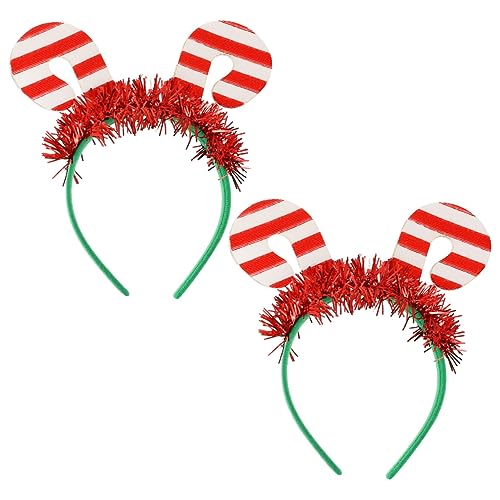 FRCOLOR Leichtes Zuckerstangen-stirnband 2 Stück Weihnachts-haarreifen Für Cosplay Und Dekorationen von FRCOLOR