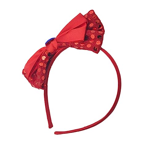 FRCOLOR 2st Weihnachtsstirnbänder Für Kleine Mädchen Stirnband Mit Roter Knotenschleife Weihnachts-haarschmuck Große Rote Schleife Für Haare Urlaub Haarschleifen Kind Mode Pailletten von FRCOLOR