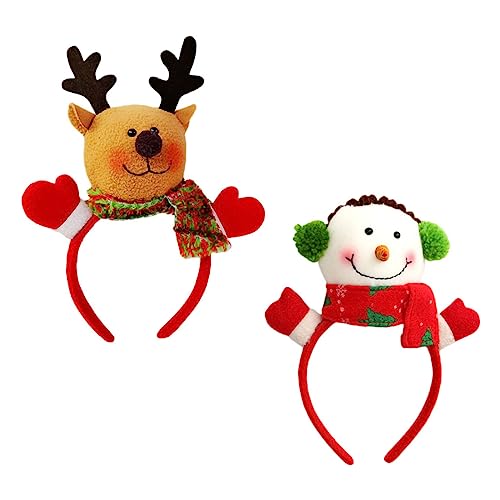 FRCOLOR 2st Weihnachtsstirnband Elchhaarband Festlicher Kopfschmuck Weihnachtskostüm Stirnband Cartoon-weihnachtskopfbedeckung Stirnband Mit Rentierohren Babypuppe Mit Haaren Stoff von FRCOLOR